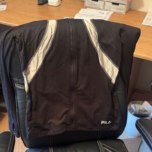 Fila Black Jacket with Silver Accents